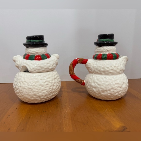 The Cellar Macys vintage dish and cream and sugar dishes snowman 1996 - Picture 11 of 14